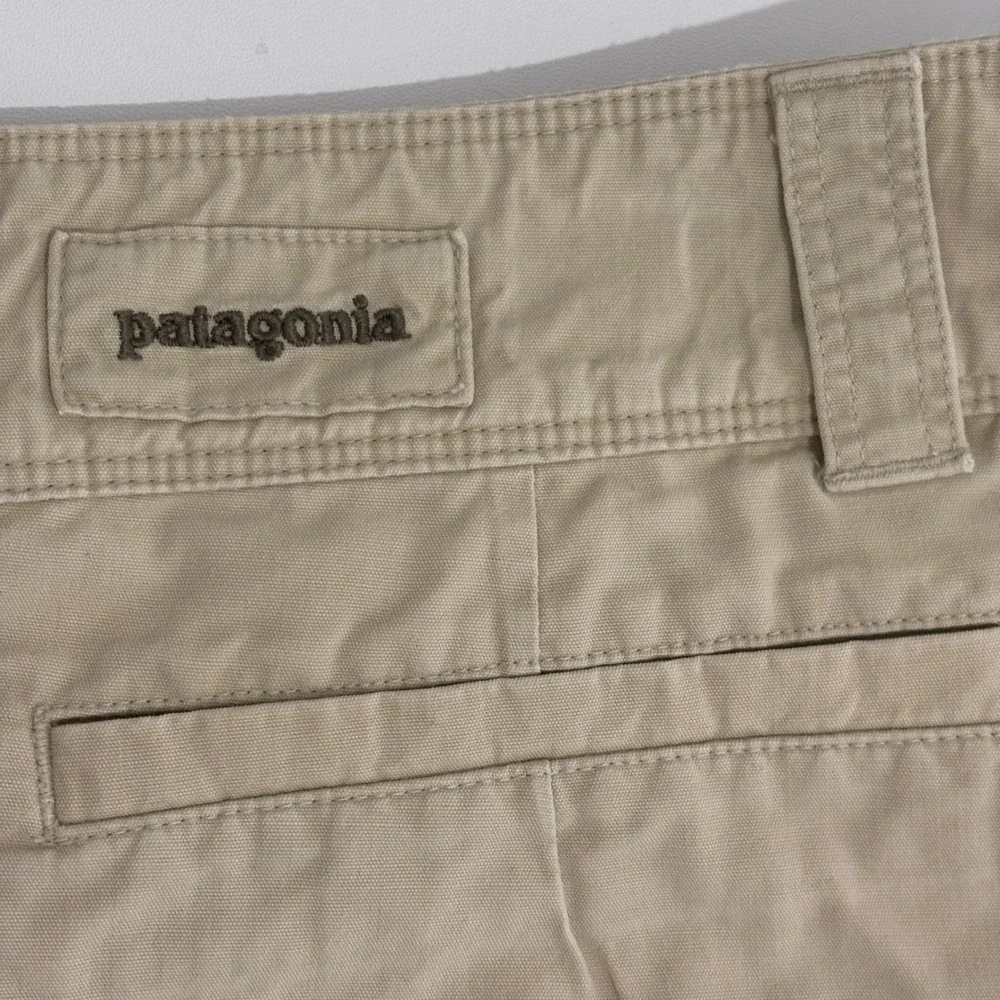 Patagonia A-Line Skirt Womens 6 Khaki Tan Cotton Canvas Utility Back Slit